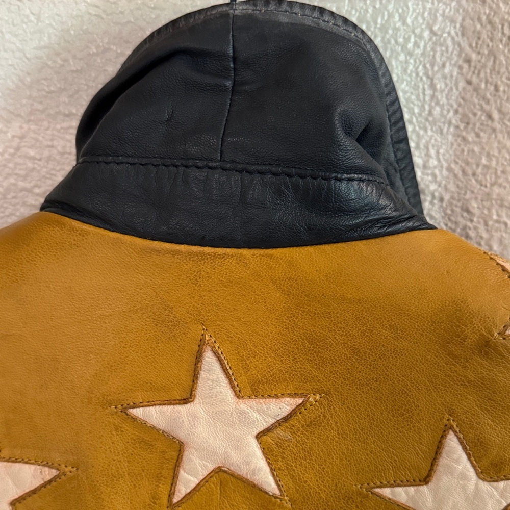 fp Christy sunrise golden tan stars lamb leather Jacket XS regular fit. NWT - Picture 13 of 17